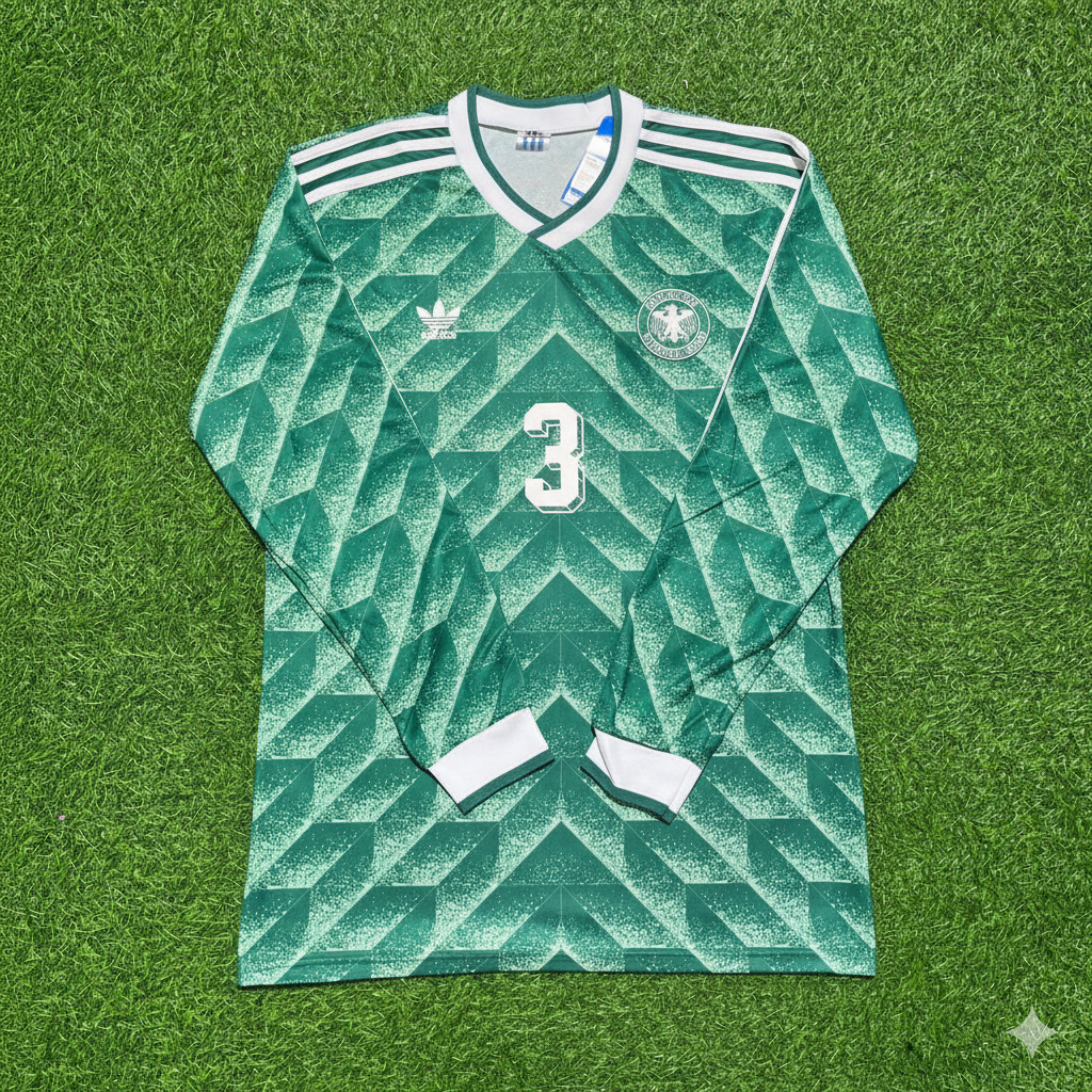 Andreas Brehme Germany 1990 World Cup Green Long Sleeve Football Jersey