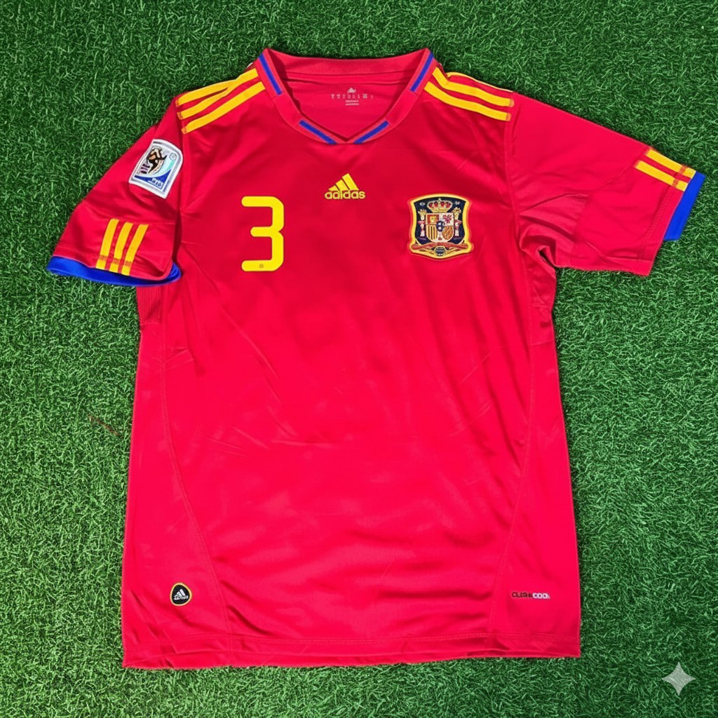 Gerard Pique 3 – Spain 2010 World Cup Retro Kit Jersey – | Trikot | Maillot Soccer Shirt