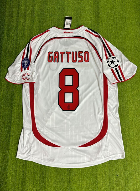 Gennaro Gattuso Milan 2007 Final White Retro Soccer Jersey Trikot Soccer Shirt