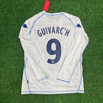 Stephane Guivarc'h Auxerre Commemorative White Long Sleeve Retro Jersey Maillot