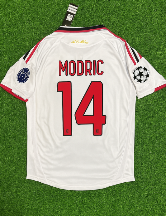 Luka Modric Milan 2009 2010 Saison Weißes Retro Trikot