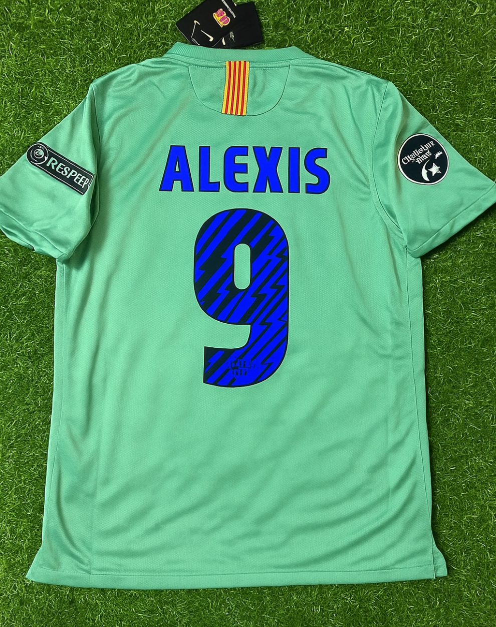 Maillot rétro domicile du FC Barcelone 2011/12 bleu et rouge – Alexis Sanchez 9