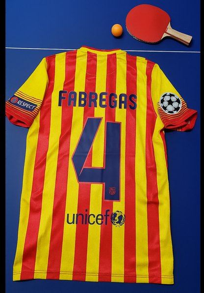 Cesc Fabregas 4 - Barcelona 2013/2014 Yellow Red Retro Jersey Trikot
