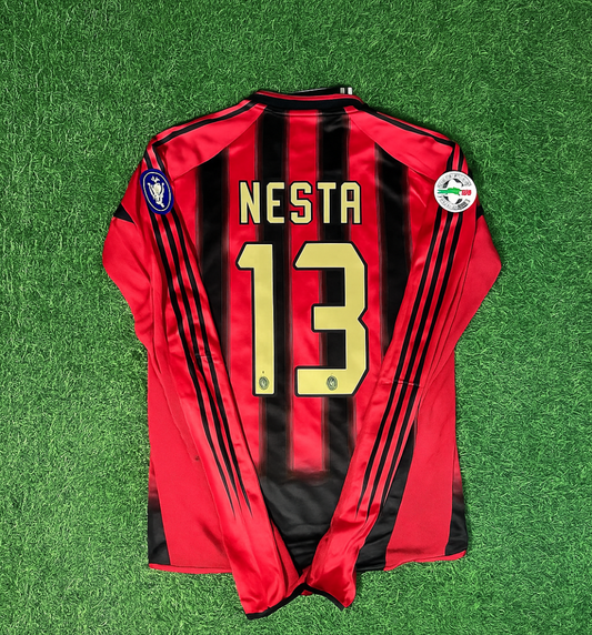AC Milan 2003/04 Red and Black Home Retro Jersey – Alessandro Nesta 13