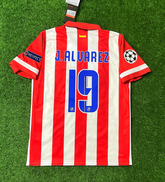 Julian Alvarez 19 Atlético Madrid Equipación Local 2013/14 Uniforme Retro Rojo y Blanco Trikot Maillot Camiseta de Fútbol