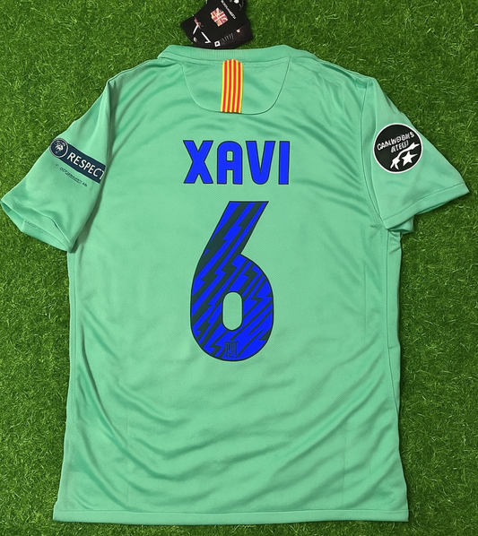 Xavi 6 - Maillot Domicile Rétro Barcelone 2011/2012 Bleu Rouge