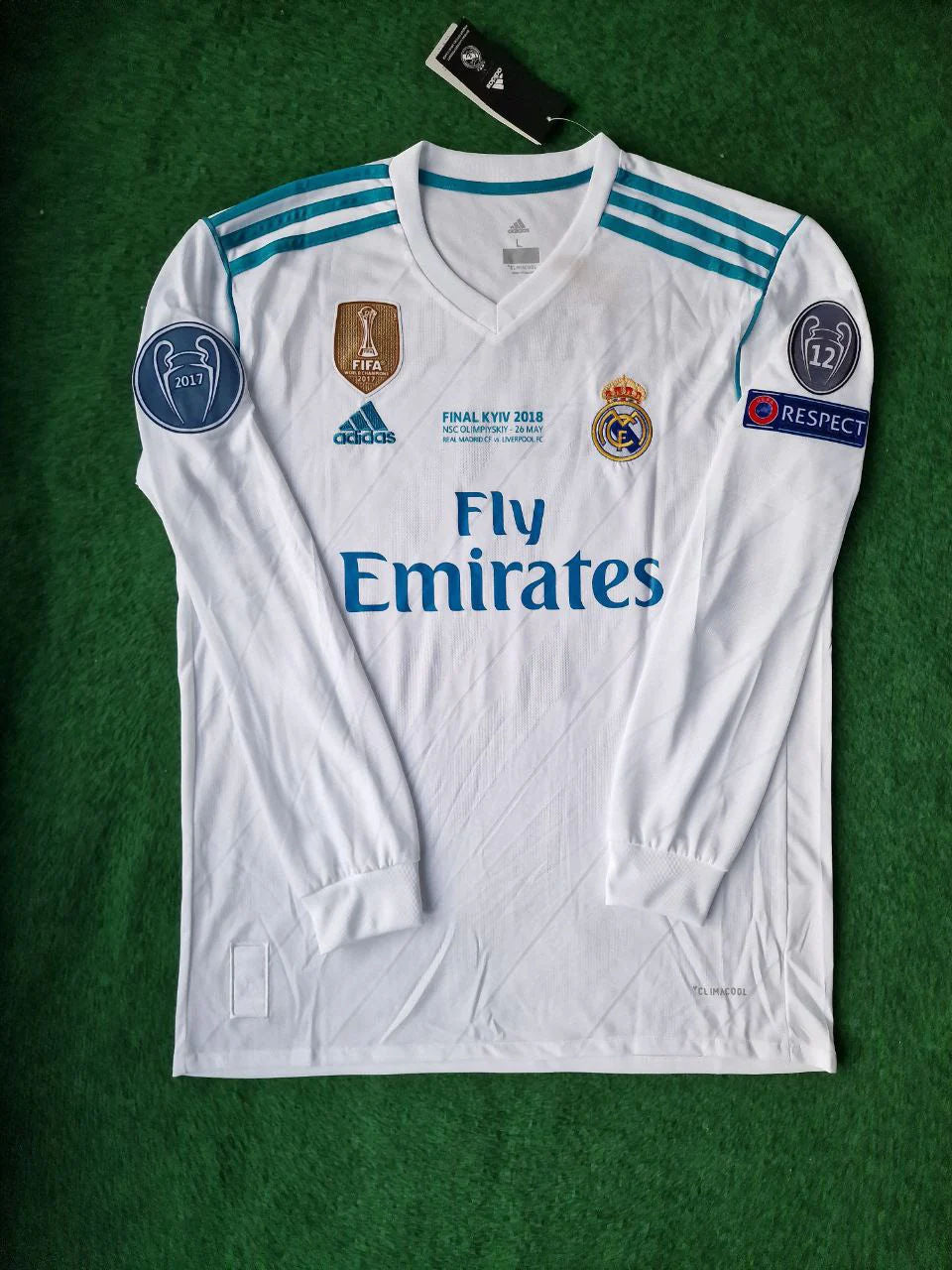 Cristiano Ronaldo 7 - Madrid 2018 Final Long Sleeve Jersey Trikot Maillot Soccer Shirt