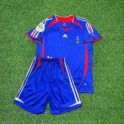 Franck Ribéry #22 Frankreich WM 2006 Kinder Retro Fußballtrikot Blau