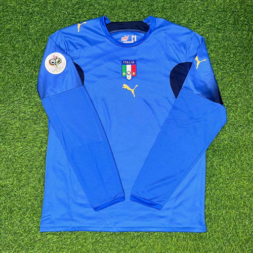 Andrea Pirlo #21 Italy 2006 World Cup Final Long Sleeve Retro Jersey Maillot Trikot Maglia Soccer Shirt