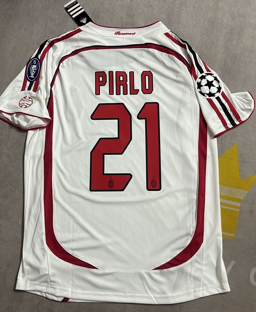 Andrea Pirlo Mailand 2007 Finale Athen Champions League Finale Weißes Retro Fußballtrikot