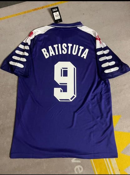 Gabriel Batistuta 9 Fiorentina 1998 Retro Lila Trikot