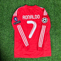 Cristiano Ronaldo CR7 Real  Madrid 2011-2012 Red Long Sleeve Jersey Soccer Shirt