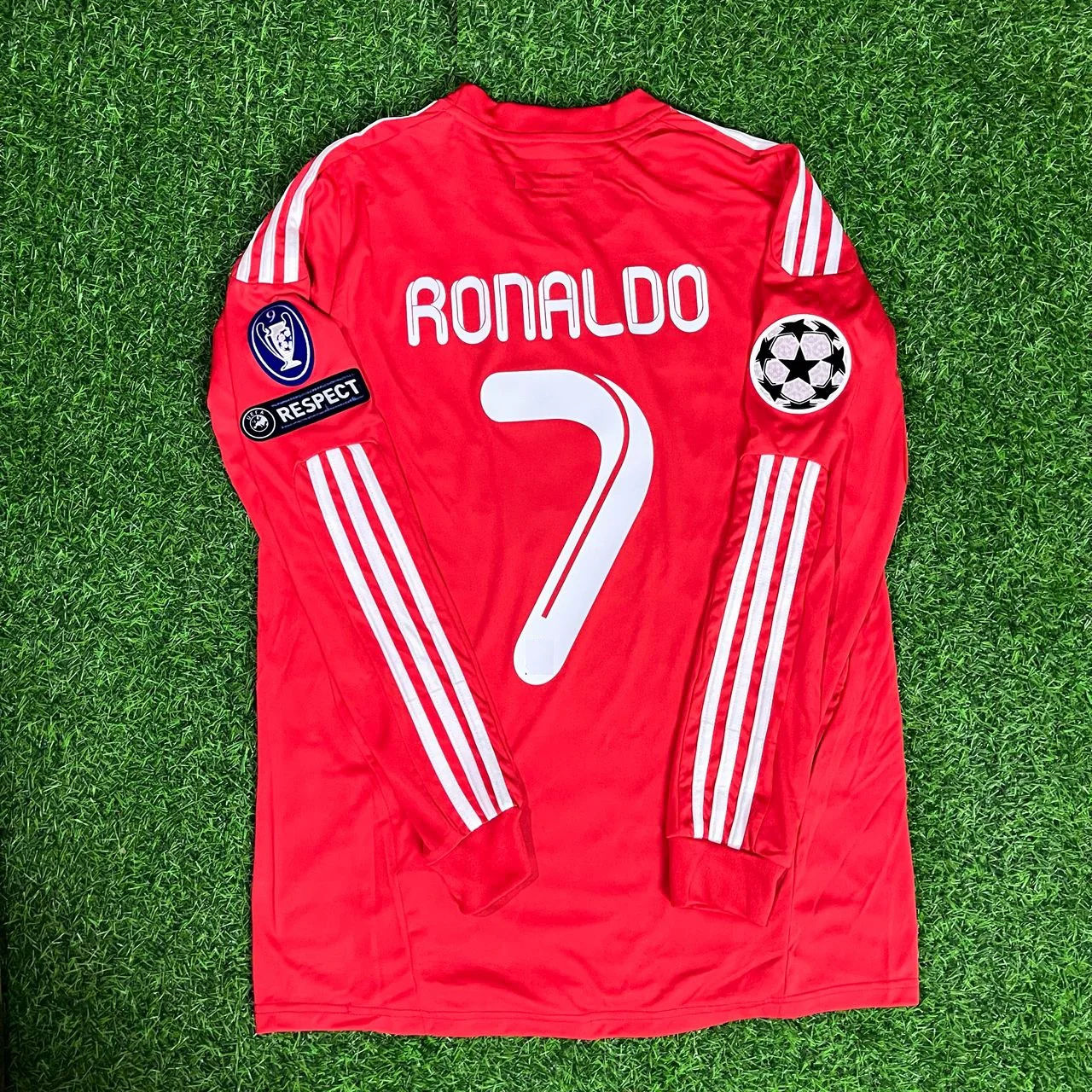 Cristiano Ronaldo CR7 Real  Madrid 2011-2012 Red Long Sleeve Jersey Soccer Shirt