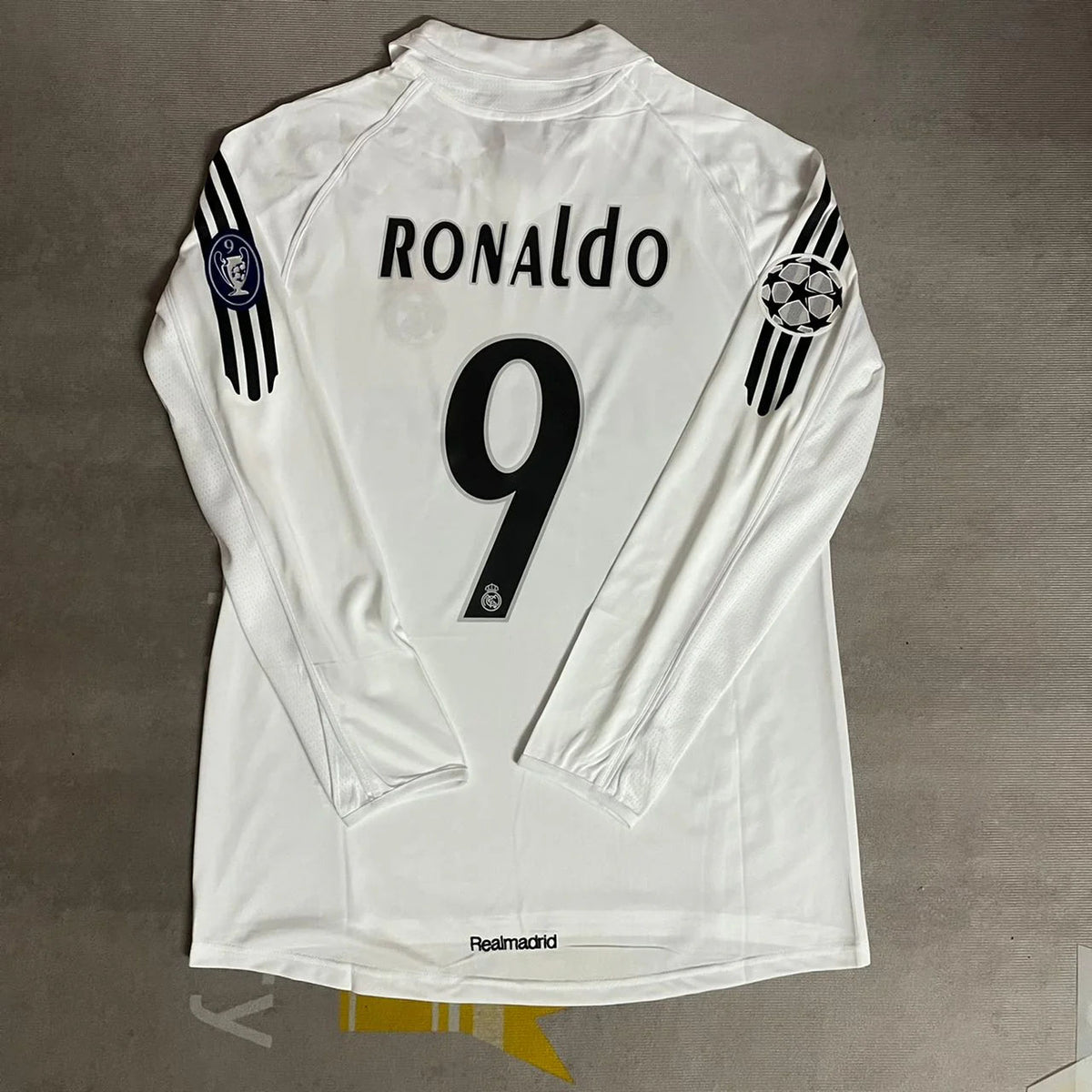 Ronaldo Nazario Real Madrid Champions League Langarmtrikot Fußballtrikot