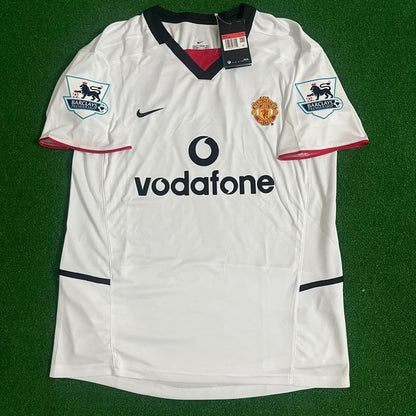 David Beckham Manchester United weißes Retro-Trikot