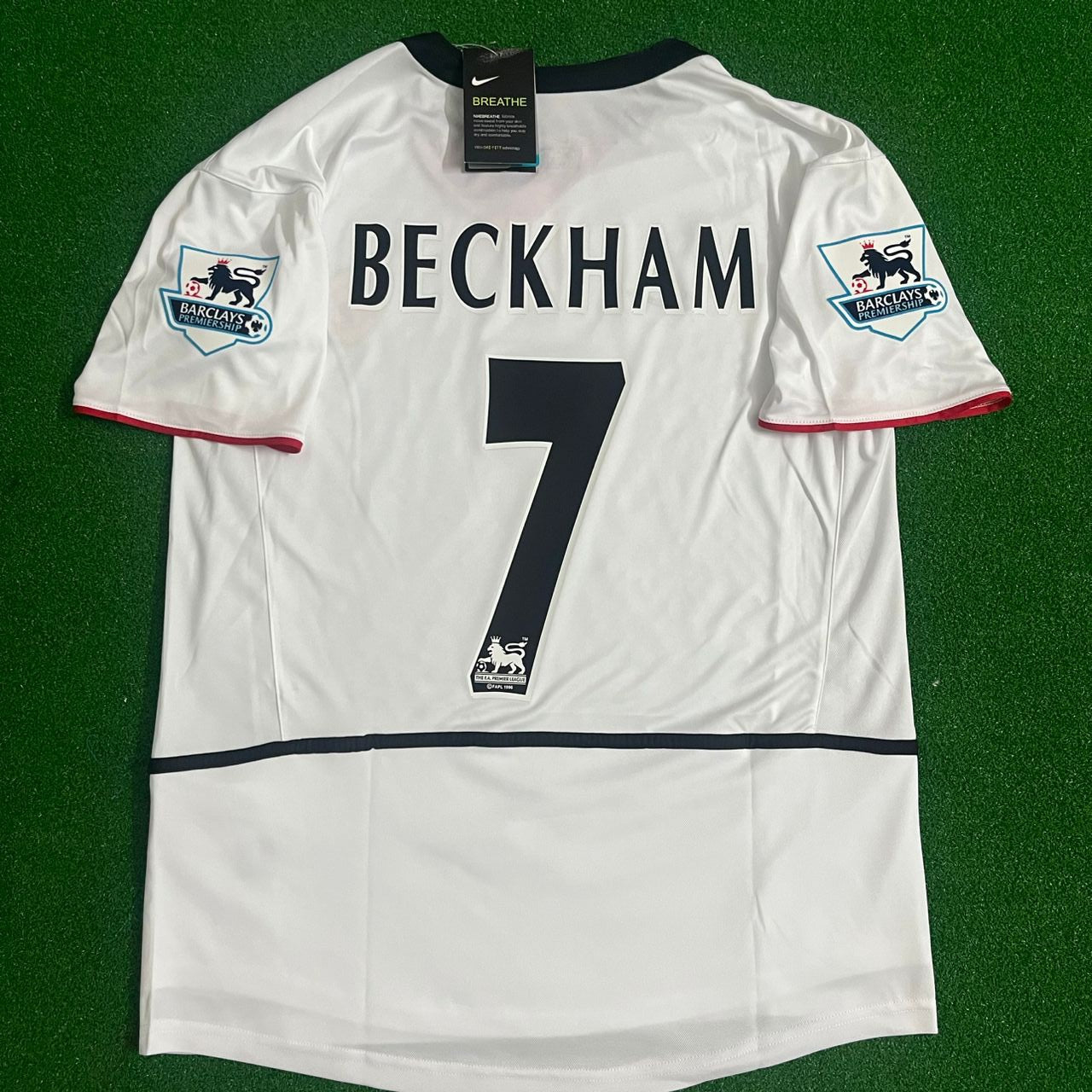 David Beckham Manchester United weißes Retro-Trikot