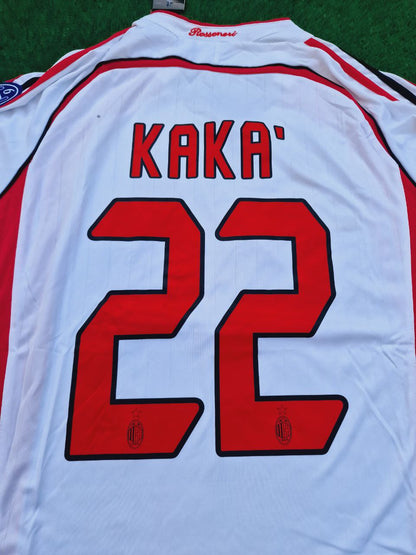 AC Milan 2007 Champions League Final Away White Long Sleeve Retro Jersey – Kaka 22