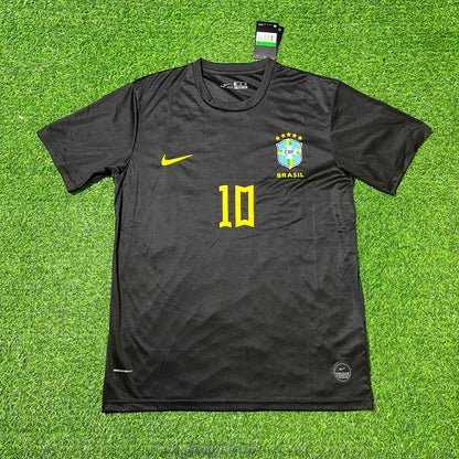 Zico Brazil Black Retro Football Jersey Kit