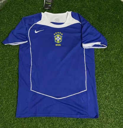 Julio Baptista Brazil 2004 Blue Retro Football Jersey Kit