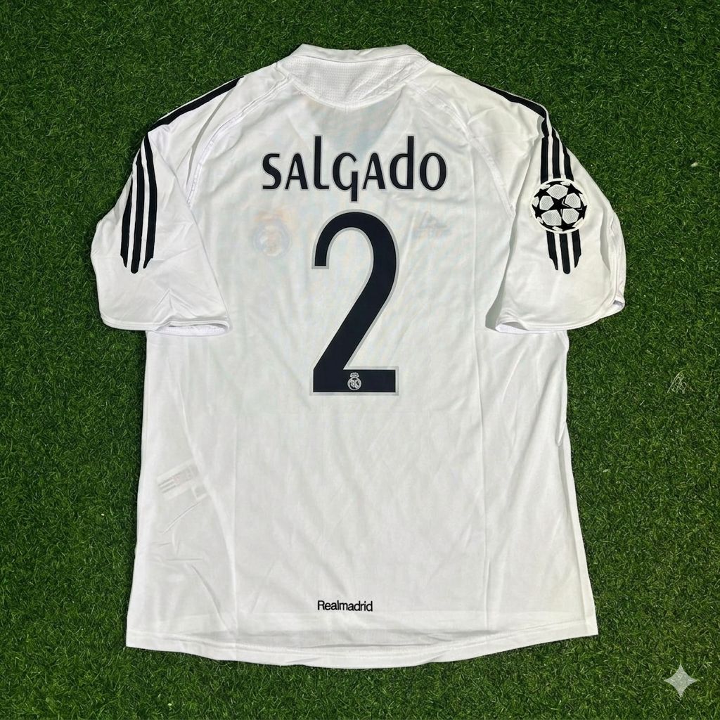 Michel Salgado Real Madrid 2005 2006 White Jersey Shirt Trikot Soccer Shirt