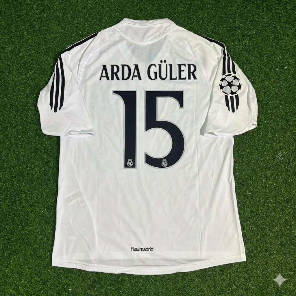 Arda Güler Real Madrid White Retro Jersey Soccer Shirt Trikot