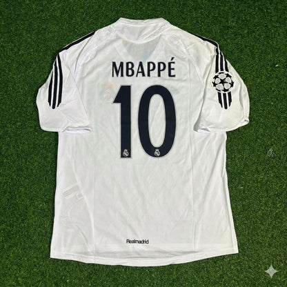 Kylian Mbappe Real Madrid White Retro Jersey Soccer Shirt Trikot