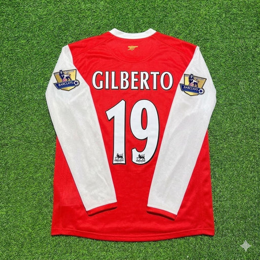 Camiseta retro de manga larga de local del Arsenal 2006-2007, Gilberto Silva #19