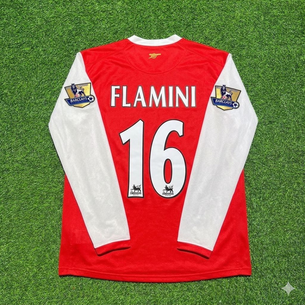 Mathieu Flamini #16 Arsenal 2006 2007 Heim Langarm Retro Trikot