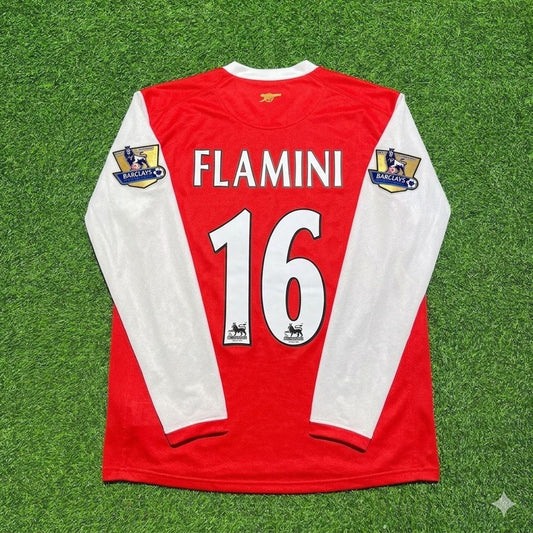 Camiseta retro de manga larga local del Arsenal 2006-2007 de Mathieu Flamini #16