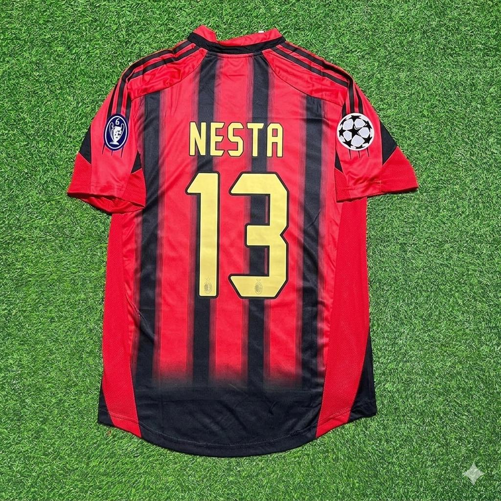 AC Milan 2004/05 Home Retro Football Jersey – Alessandro Nesta 13