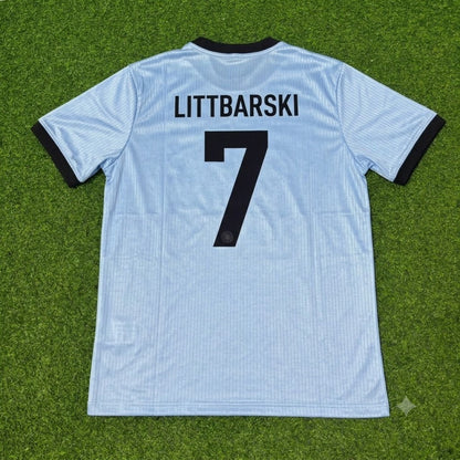 Pierre Littbarski Germany 125th Year Special Clear Blue Retro Football Jersey