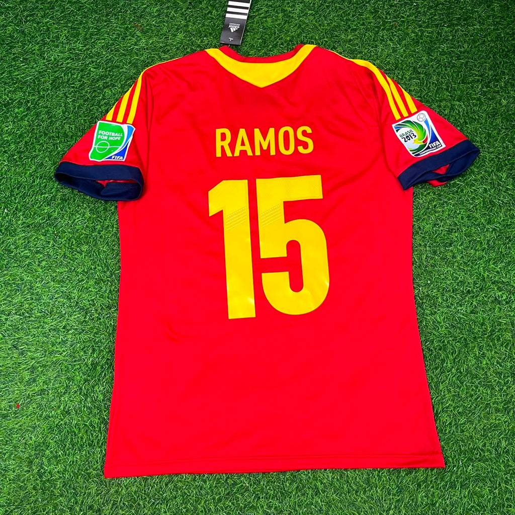 Sergio Ramos Spain 2013 Confederations Cup Retro Jersey Trikot