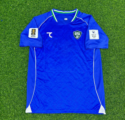 Abbosbek Fayzullaev Usbekistan WM 2026 Blaues Fußballtrikot