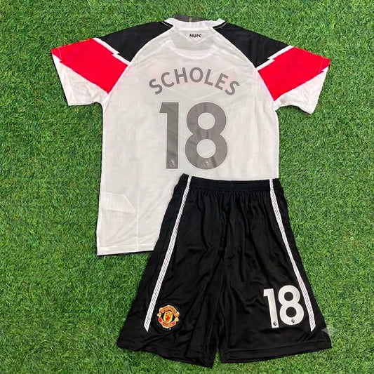 Paul Scholes Manchester United 2011 Champions League Final Kids Retro Football Jersey Kit