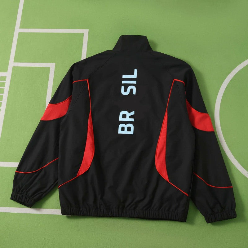 Brazil 2026 World Cup Black Red Windbreaker Jacket