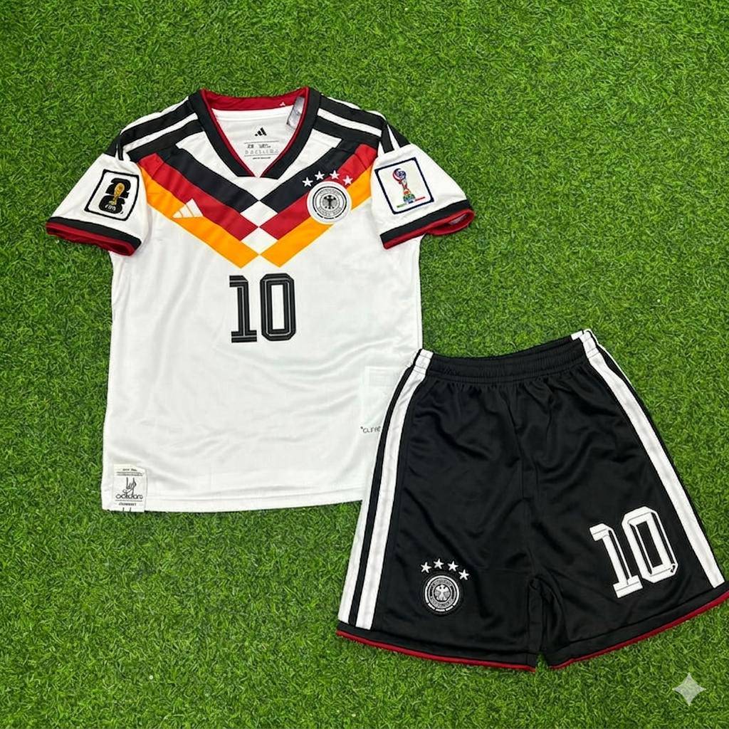 Maillot de football domicile enfant Coupe du Monde 2026 Jamal Musiala 10# Allemagne