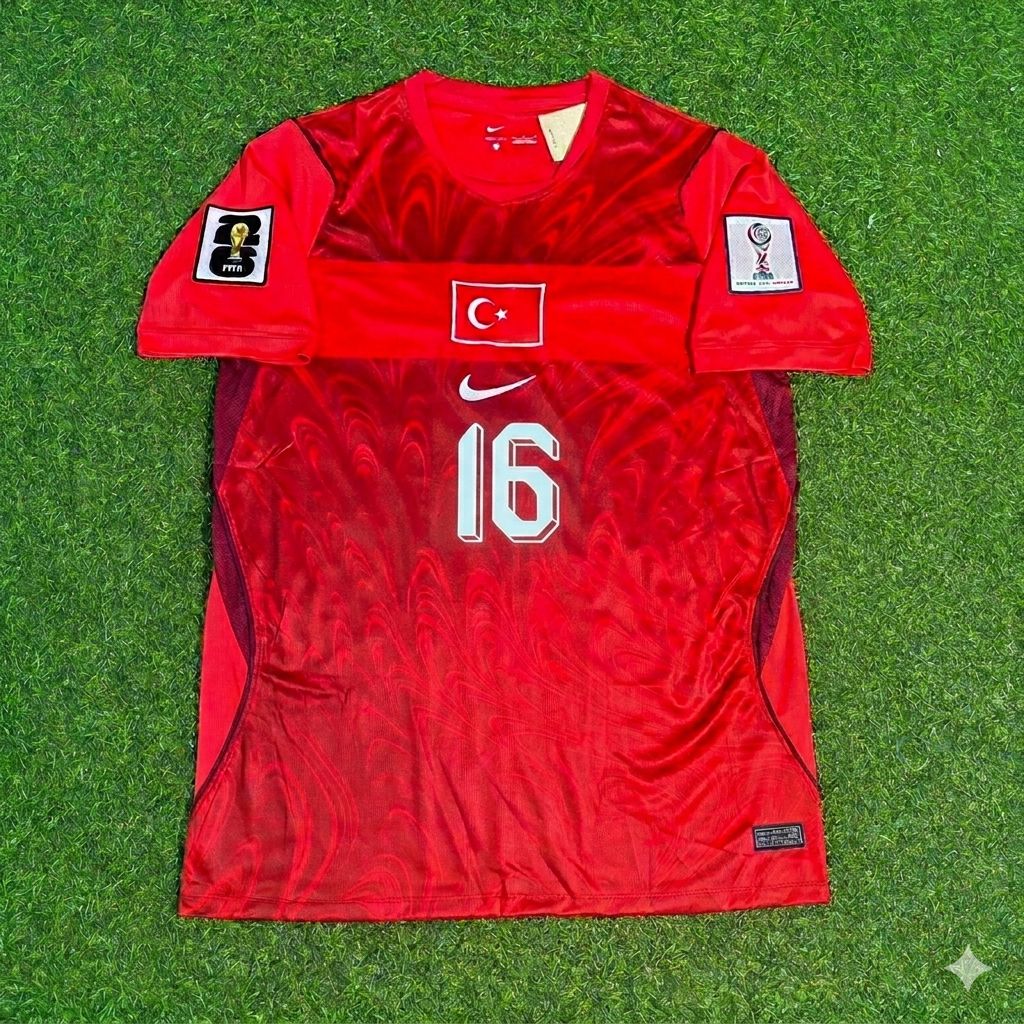 İsmail Yüksek #16 Turkey Türkiye - World Cup 2026 - Home Red - Jersey Trikot - Maillot Maglia