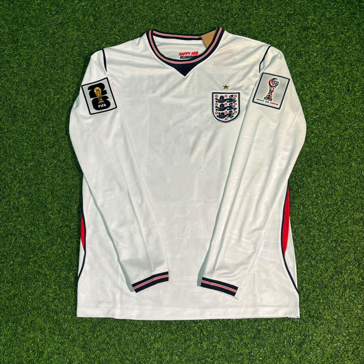 Cole Palmer #24 England 2026 World Cup Home White Long Sleeve Jersey
