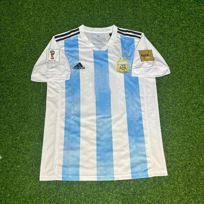 Sergio Kun Agüero #19 Argentina 2018 World Cup Home Retro Jersey