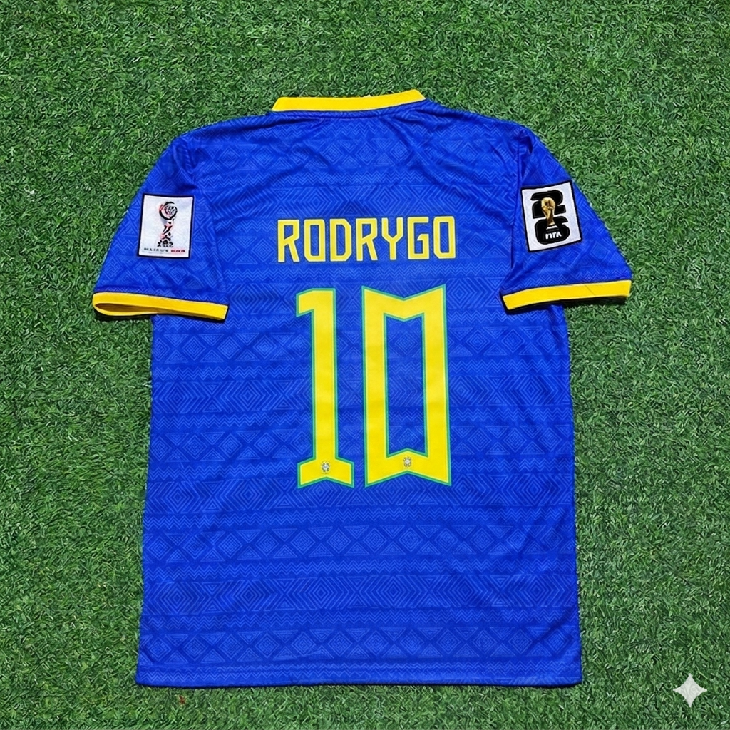 Rodrygo 10 - Maillot de football Brésil Coupe du Monde 2026 bleu nouvelle saison