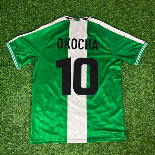 Jay-Jay Okocha 10 - Nigeria 1994 1996 Retro Trikot Trikot Fußballshirt