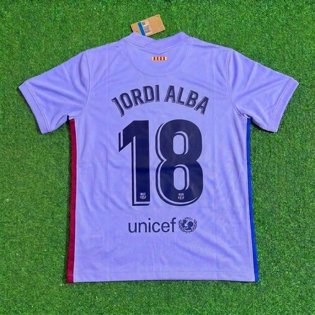 Maillot Rétro Jordi Alba #18 Barcelone Saison 2021-22 Maillot de Foot
