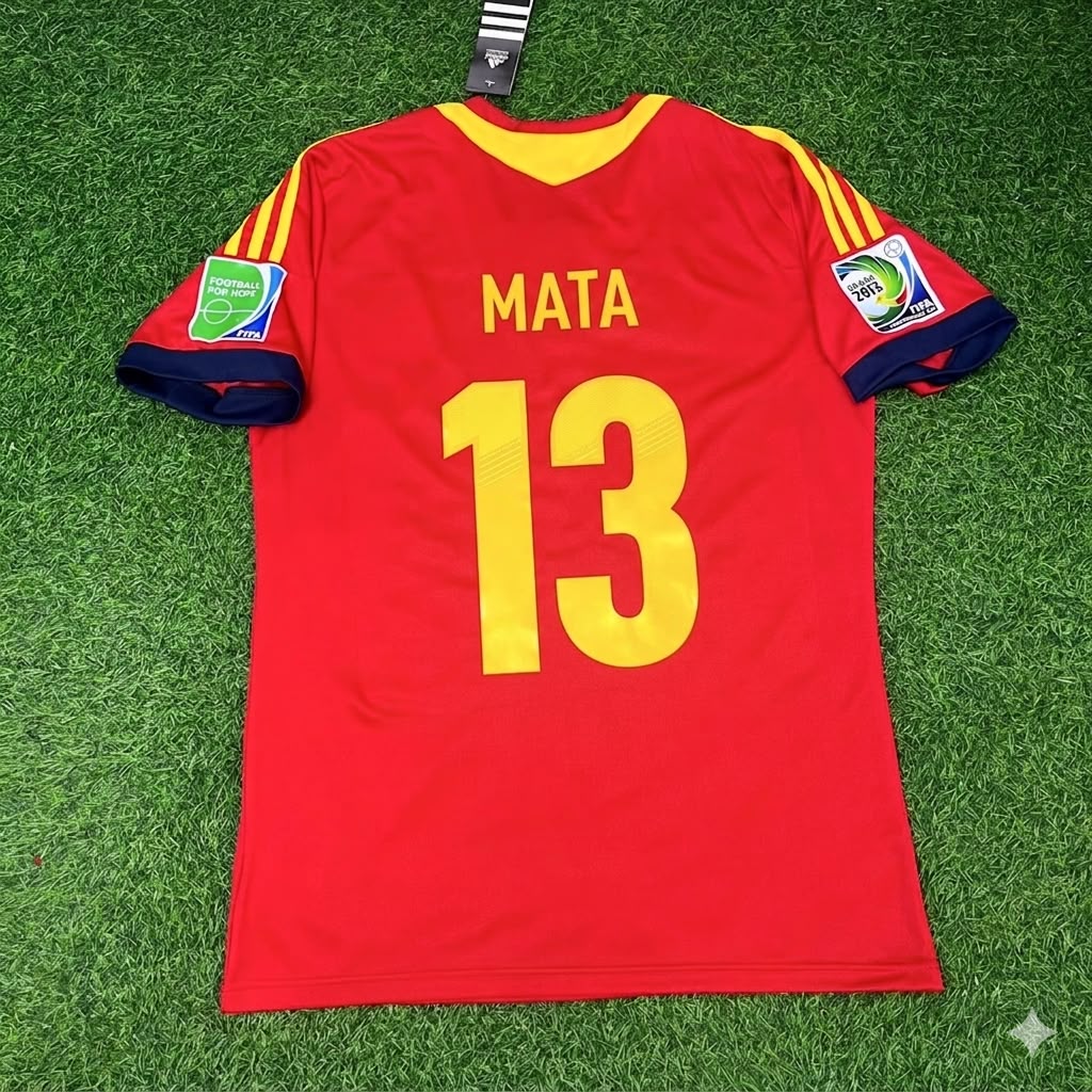 Juan Manuel Mata Spain 2013 Confederations Cup Retro Jersey Trikot