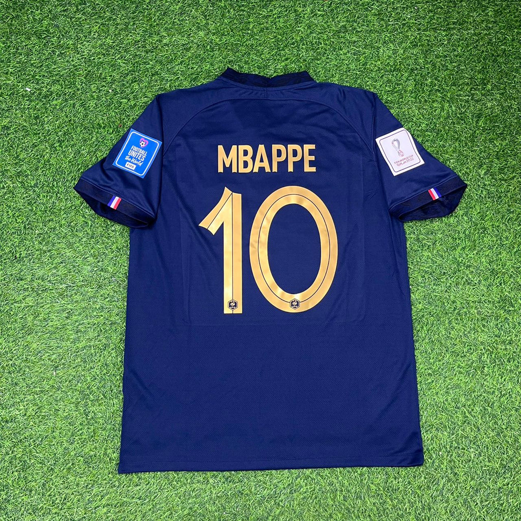 Kylian Mbappe France 2022 World Cup Final Retro Jersey Maillot Trikot Soccer Shirt