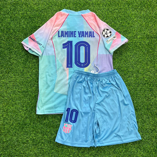 Lamine Yamal Barcelone Miami Sunset Nouvelle Saison 2026 Maillot Enfant Maillot de Football