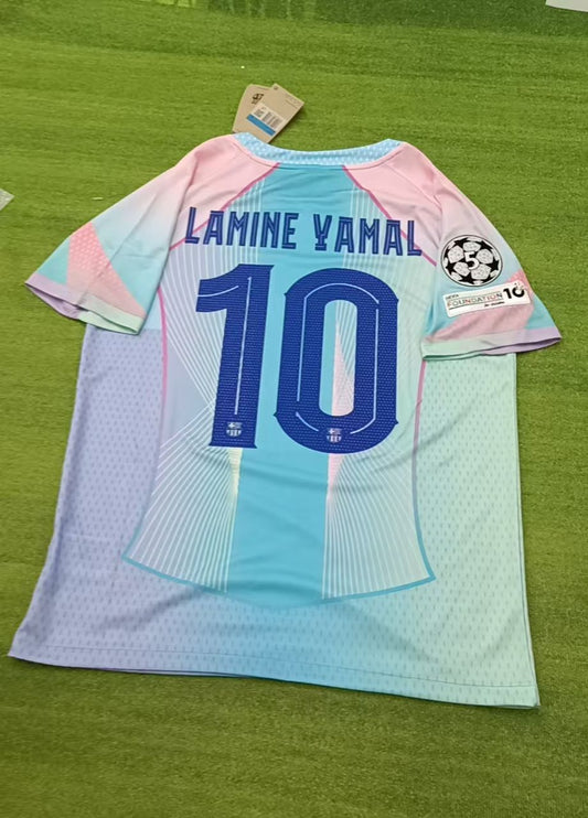 Lamine Yamal Barcelone Domicile Numéro 10 Miami Sunset Nouvelle Saison 2026 Maillot de Football