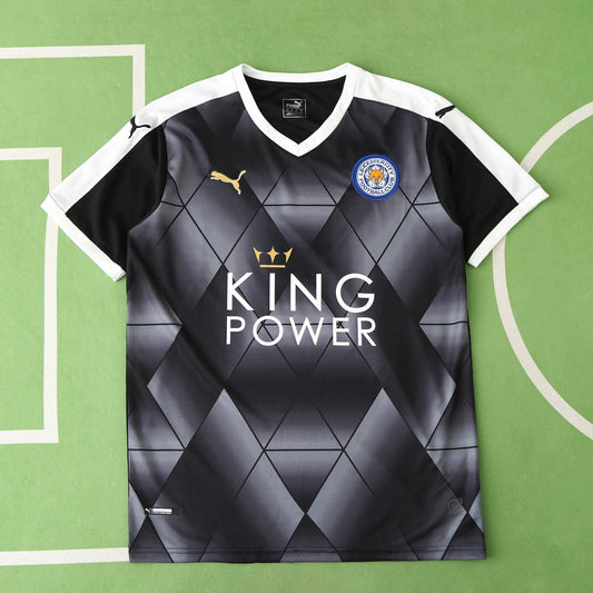 Leicester City 2015-2016 Season Away Retro Black Football Jersey Trikot Maillot