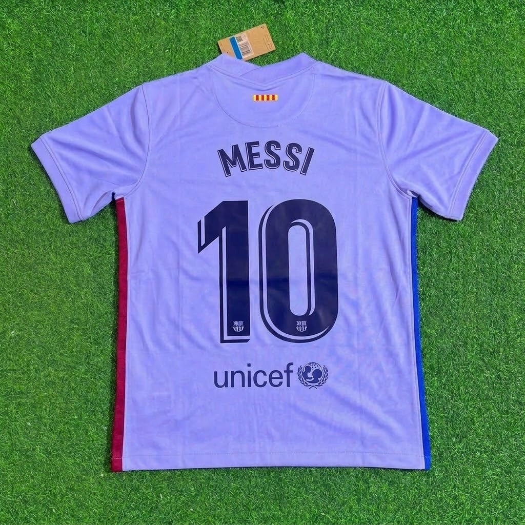 Maillot de football rétro Lionel Messi #10 Barcelone saison 2021-22