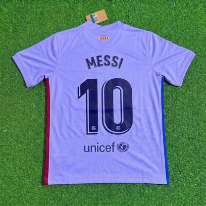 Maillot de football rétro Lionel Messi #10 Barcelone saison 2021-22