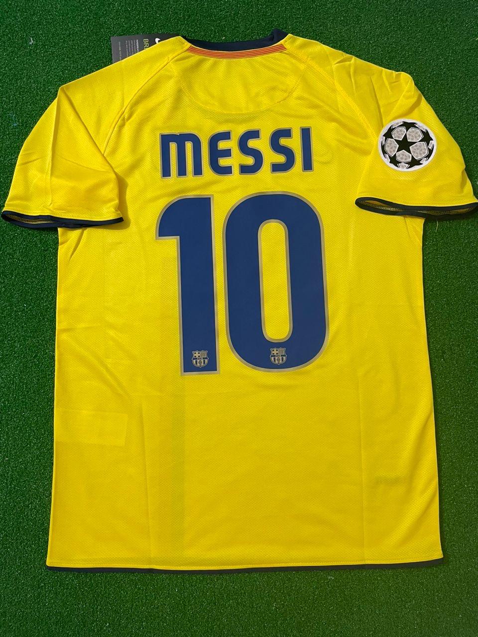 Maillot rétro jaune Lionel Messi 2008-09 Barcelone